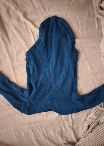 Uzun Kollu Mavi Denim Bebek Body - Görsel 2