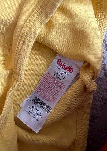 Sarı ve Desenli Kısa Kollu Bebek Body - Görsel 3