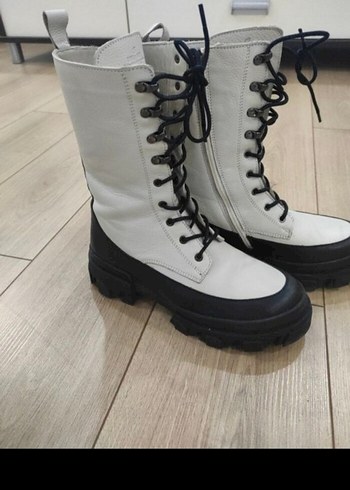 38 Beden beyaz Renk 2 saat kullanıldı Siyah Platform Topuklu Bağcıklı Kadın Bot