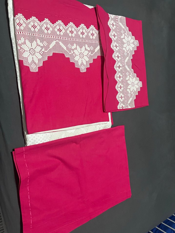 İşlemeli Parlak Beyaz Yatak Örtüsü - Görsel 4