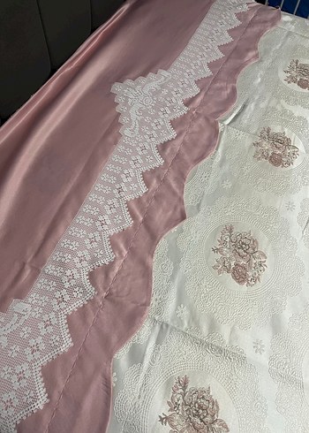 İşlemeli Beyaz Yatak Örtüsü - Görsel 6