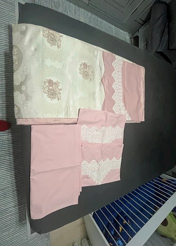 İşlemeli Beyaz Yatak Örtüsü - Görsel 5