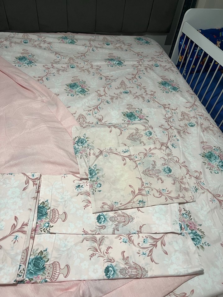 Pembe Pastel Desenli Yatak Örtüsü - Görsel 5