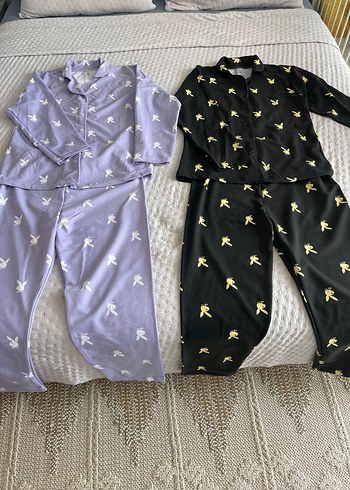 xl Beden Uzun Kollu Rahat Midi Pijama Takımları