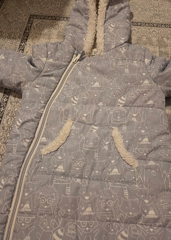 Gri Kürklü Bebek Kayak Tulumu - Görsel 2