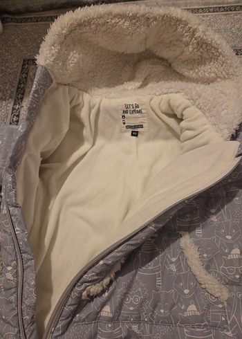 Gri Kürklü Bebek Kayak Tulumu - Görsel 4