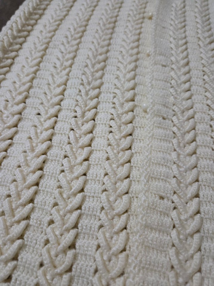 Bohem Tarzı Beyaz Örgü Kadın Yelek - Görsel 2