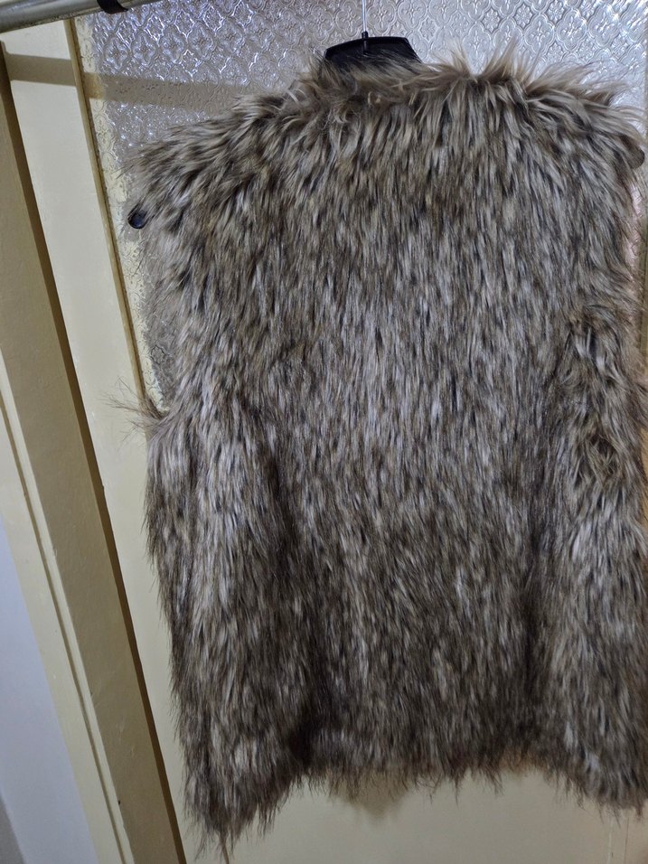 Kürk Detaylı Kahverengi Kadın Yelek - Görsel 5