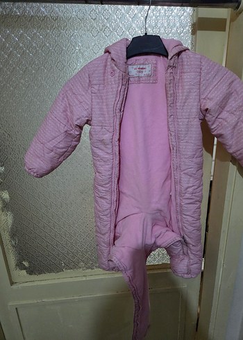 Pembe Kapüşonlu Kız Bebek Tulumu - Görsel 4