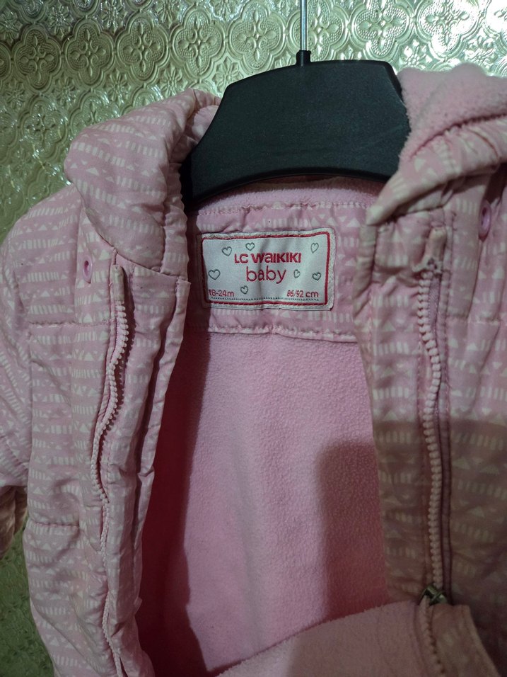 Pembe Kapüşonlu Kız Bebek Tulumu - Görsel 3