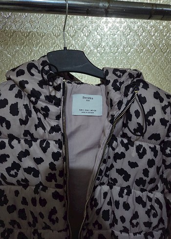 Gri Leopar Desenli Kısa Kadın Mont - Görsel 4