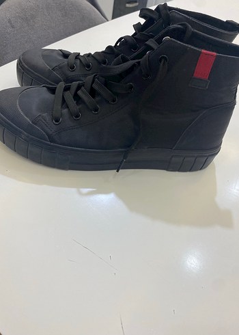 42 Beden siyah Renk Siyah Bağcıklı Erkek Spor Ayakkabı