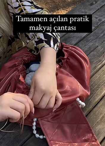 Shers ağzı büzgülü makyaj çantası 