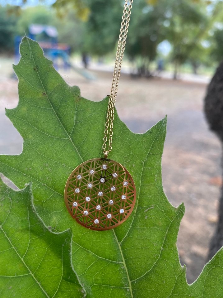 Uzun Zincirli Altın Renkli Bohem Kolye - Görsel 3