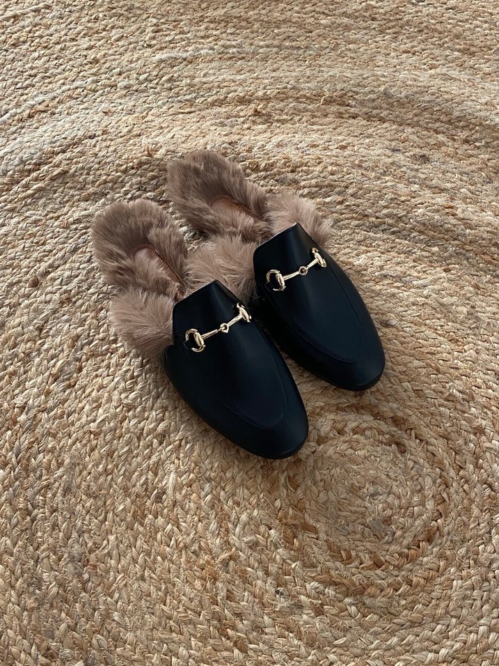 Gucci modeli kürklü terlik - Görsel 4