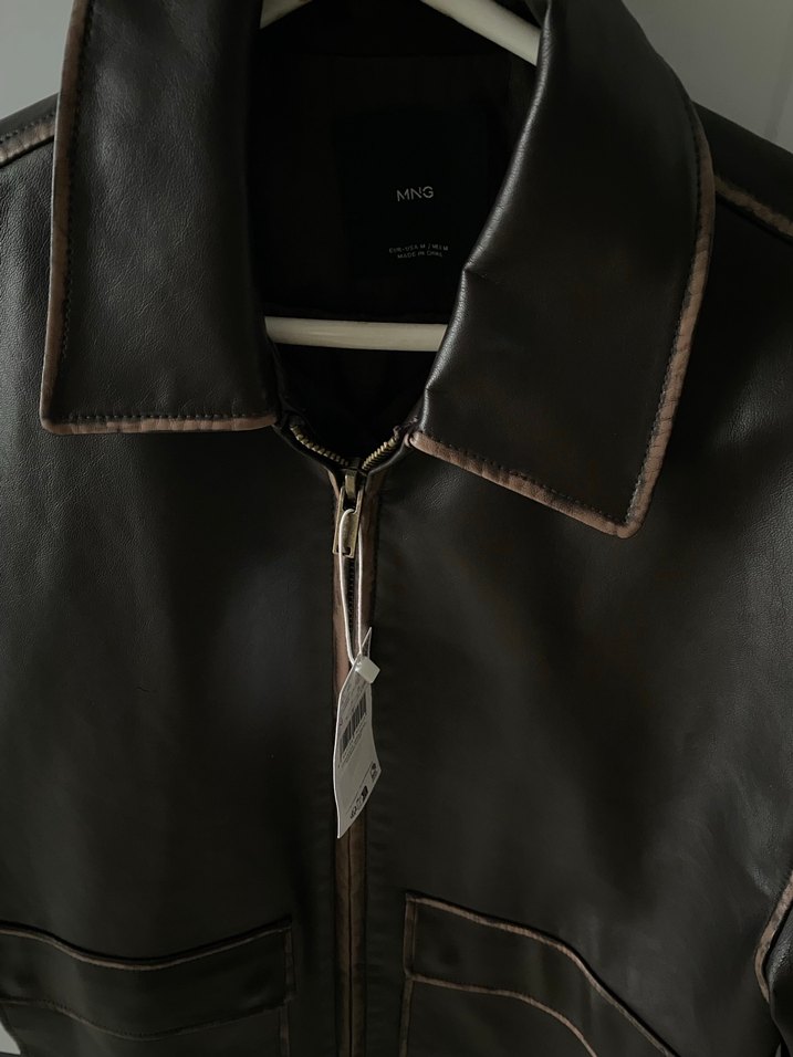 Mango deri ceket - Görsel 3