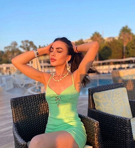 Zara Zara yeşil elbise