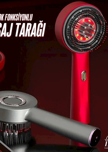Yağ Hazneli Fonksiyonlu Kırmızı Masaj Tarağı