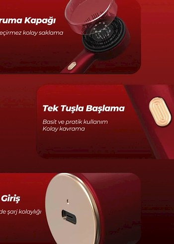 Beden Yağ Hazneli Fonksiyonlu Kırmızı Masaj Tarağı