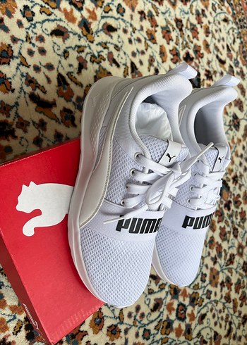Beyaz Puma Kadın Spor Ayakkabı Platform Topuklu - Görsel 3