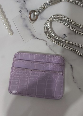 Mor Yılan Derisi Desenli Deri Kadın Cüzdan - Görsel 3