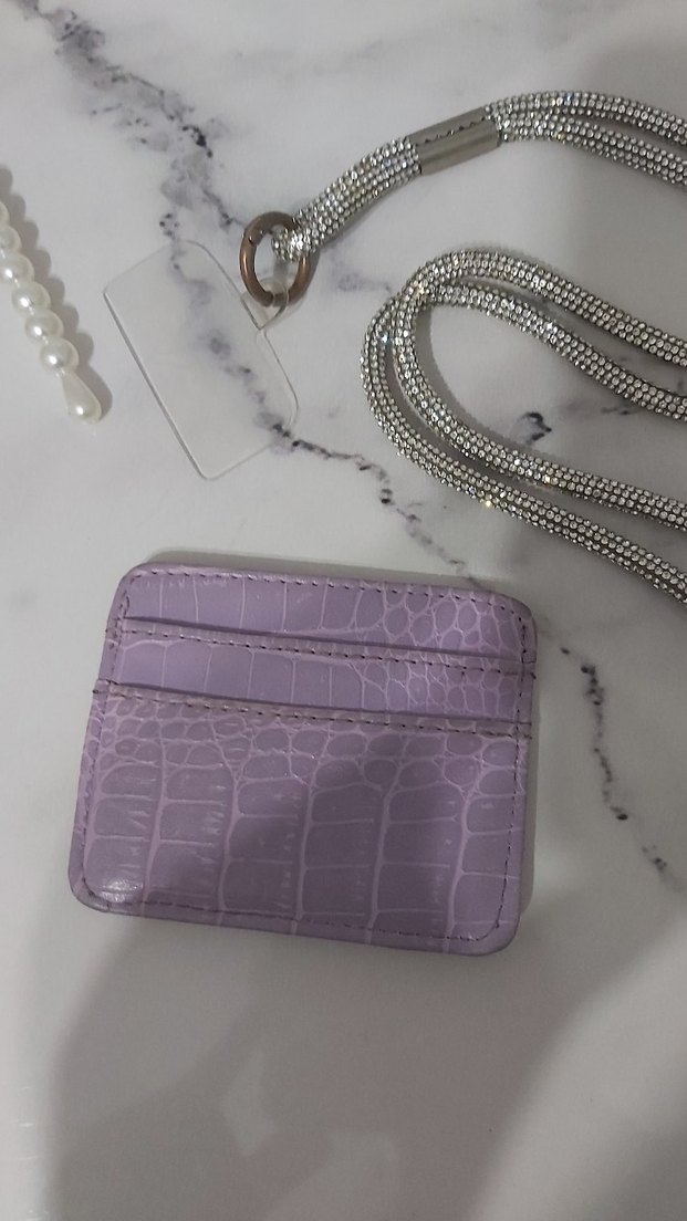 Mor Yılan Derisi Desenli Deri Kadın Cüzdan - Görsel 3