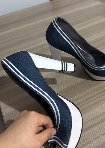 Denim Platform Topuklu Kadın Ayakkabı - Görsel 5