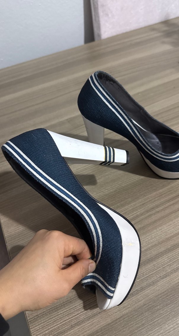 Denim Platform Topuklu Kadın Ayakkabı - Görsel 5