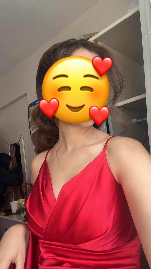 Kırmızı Drapeli Uzun Kadın Abiye - Görsel 5