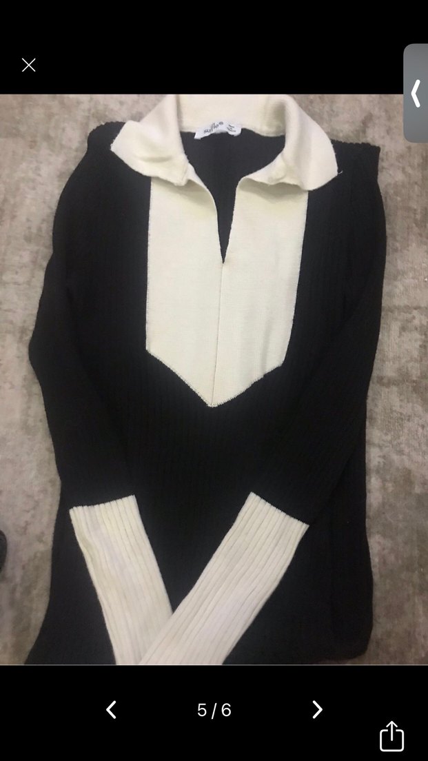 Siyah V Yaka Uzun Kollu Uzun Elbise - Görsel 2