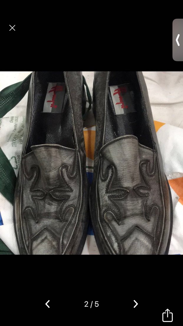 Gri Bağcıklı Loafer Ayakkabı deri - Görsel 2