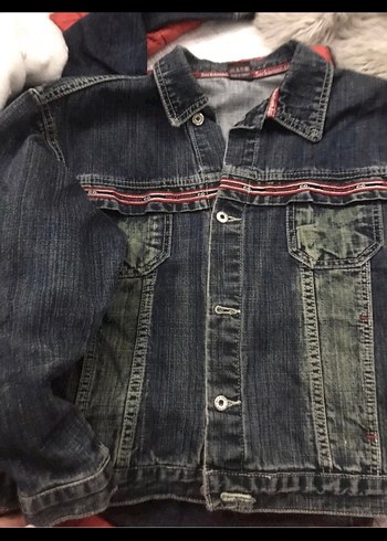 Düğmeli Gri Çocuk Denim Ceket - Görsel 2