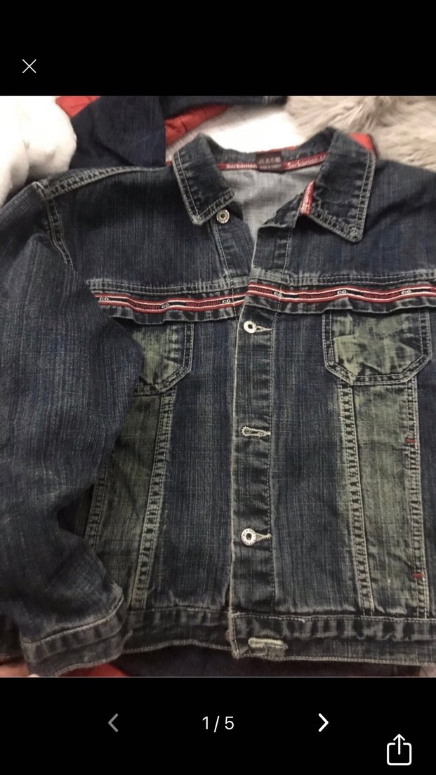 Düğmeli Gri Çocuk Denim Ceket - Görsel 2