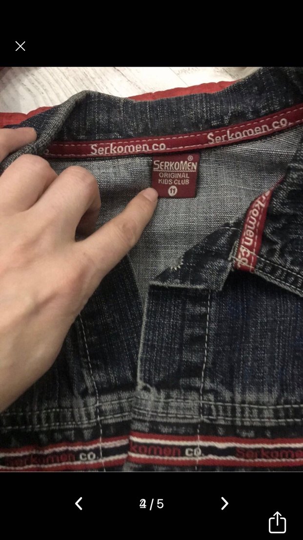 Düğmeli Gri Çocuk Denim Ceket - Görsel 4