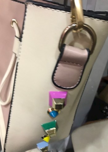 Bej Deri Elastik Detaylı Kadın Çanta - Görsel 2