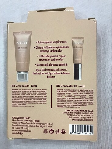 Note Note Bb cream ve concealer