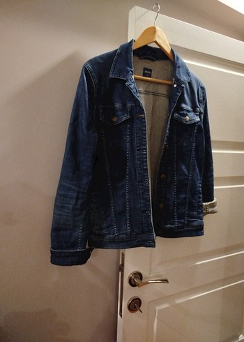 Düğmeli Kadın Mavi Denim Ceket - Görsel 2