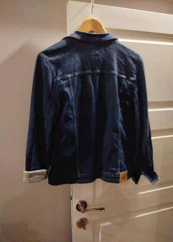 Düğmeli Kadın Mavi Denim Ceket - Görsel 7