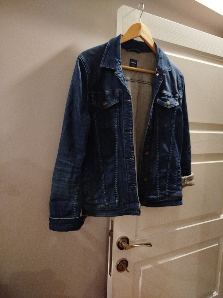 Düğmeli Kadın Mavi Denim Ceket - Görsel 2