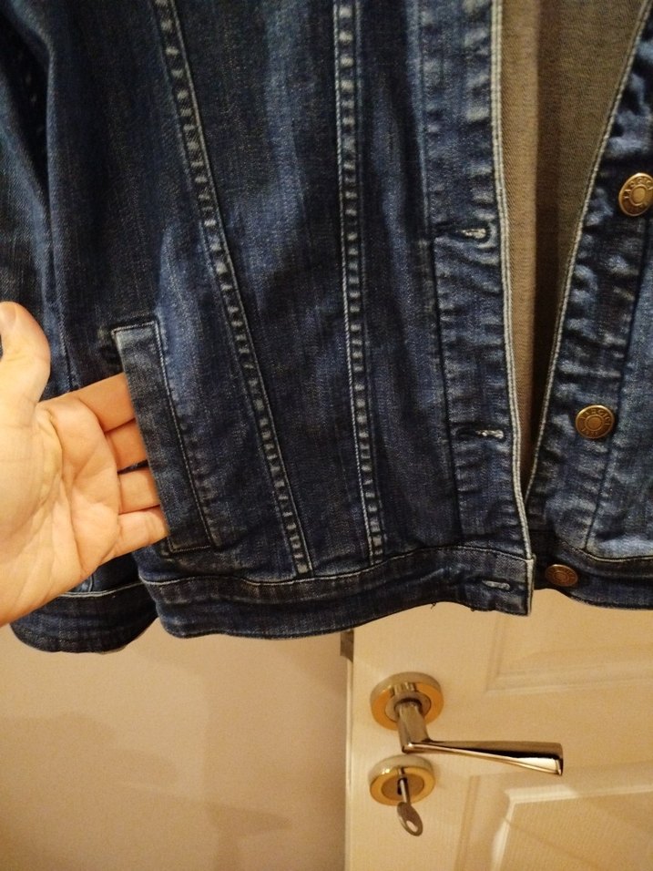 Düğmeli Kadın Mavi Denim Ceket - Görsel 5