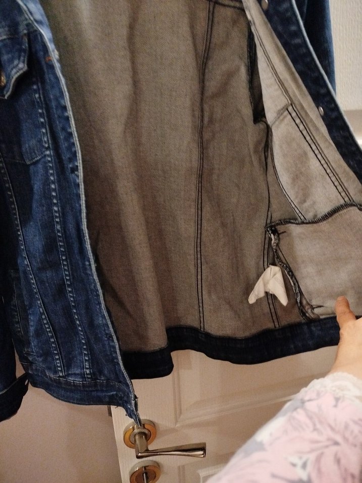 Düğmeli Kadın Mavi Denim Ceket - Görsel 4