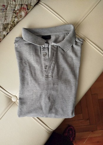 Gri Erkek Keten Polo Tişört - Görsel 7