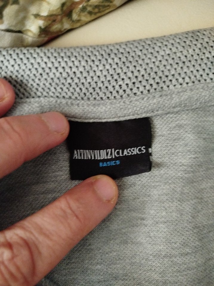 Gri Erkek Keten Polo Tişört - Görsel 2