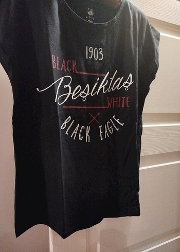 kadin Siyah Beşiktaş Baskılı T-shirt - Görsel 4