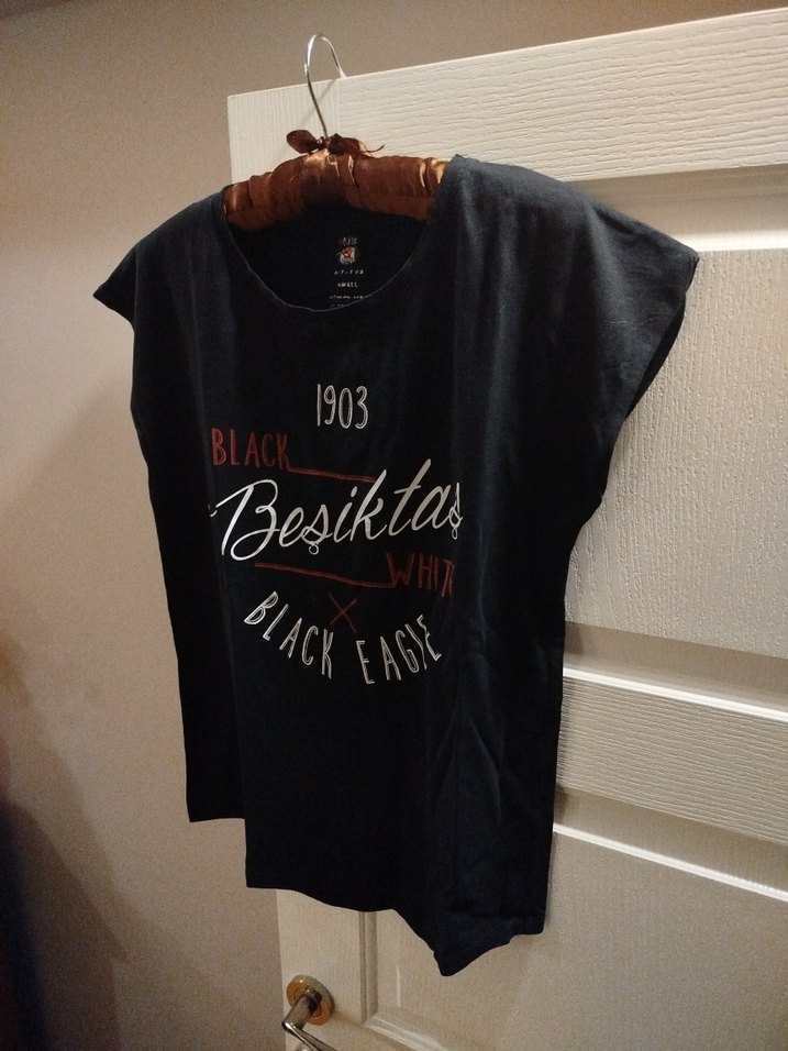 kadin Siyah Beşiktaş Baskılı T-shirt - Görsel 3