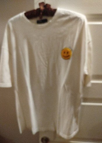 Beyaz Baskılı Oversize Erkek Tişört - Görsel 6