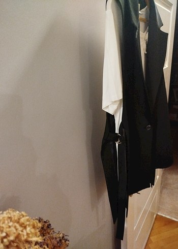 touch prive marka Kadın Siyah Midi Yelek - Görsel 8