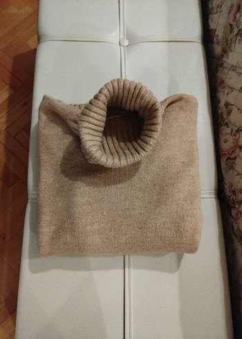 touch prive marka Bej Kadın Boğazlı Örgü Yün Kazak - Görsel 7