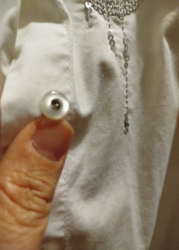 Nakışlı Beyaz Pamuklu Uzun Kollu Gömlek - Görsel 3