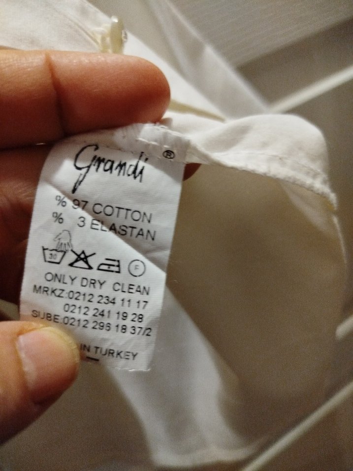 Nakışlı Beyaz Pamuklu Uzun Kollu Gömlek - Görsel 4